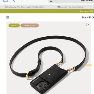 Bandolier Black Phone Case with Gold Hardware